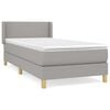 vidaXL Giroletto a Molle con Materasso Grigio Chiaro 80x200 cm Tessuto