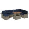 vidaXL Set Divano da Giardino 9 pz Grigio polyrattan