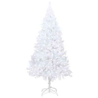 vidaXL Albero di Natale Preilluminato con Rami Spessi Bianco 240 cm