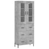 vidaXL Credenza Grigio Cemento 69,5x34x180 cm in Legno Multistrato