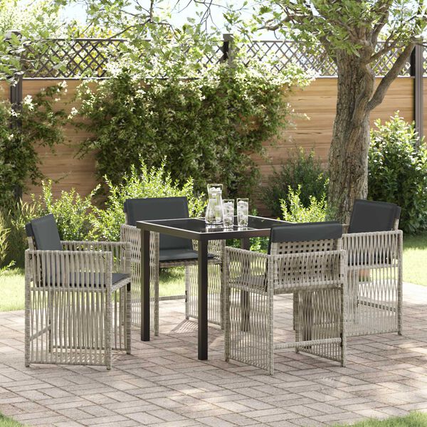 vidaXL Set da Pranzo per Giardino 5 pcs Grigio chiaro