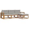 vidaXL Set di divani da esterno 4 pcs Grigio Naturale e Chiaro