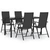 vidaXL Set da Pranzo da Giardino 5 pz Nero in Polyrattan