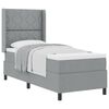 vidaXL Letto a molle con materasso Grigio chiaro 90 x 190 cm Tessuto