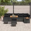 vidaXL Set Divano da Giardino con cuscino 9 pcs Nero