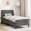vidaXL Struttura letto con materasso Grigio scuro 90 x 190 cm Velluto