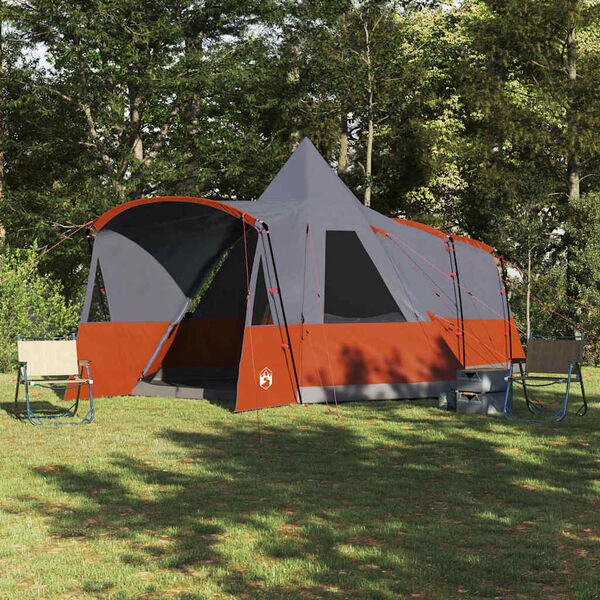 vidaXL Tenda Teepee con tetto Grigio e arancione 720 x 465 x 295 cm