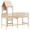 vidaXL Letto Soppalco con Scala e Tetto 90x190 cm Legno Massello Pino