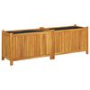 vidaXL Fioriera Giardino con Rivestimento 153x38,5x50 Massello Acacia