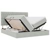 vidaXL Letto con contenitore LED e materasso Grigio Chiaro