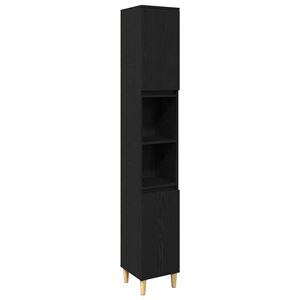 vidaXL Set di mobili per il bagno 3 pz Nero 80 x 33 x 60 cm
