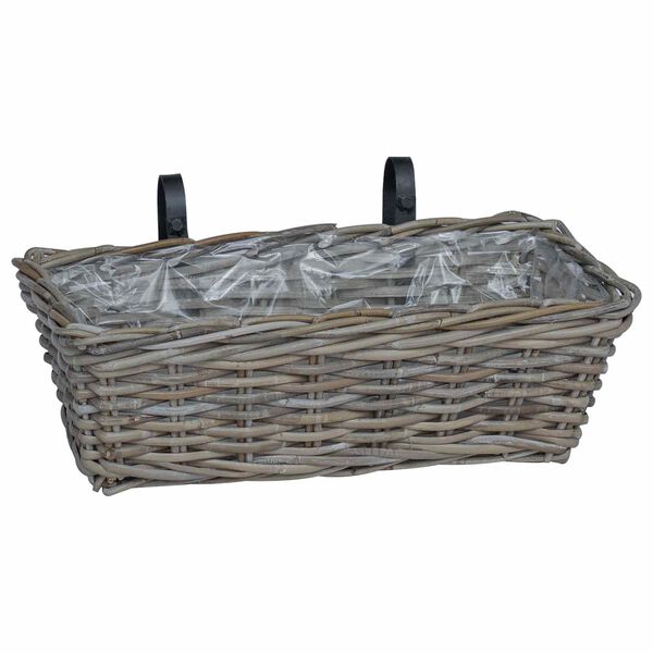 vidaXL Cestino Appendibile per Piante 2 pcs Grigio 48 x 22 x 15 cm