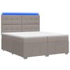 vidaXL Letto Box Spring LED con Materasso Tortora 200 x 200 cm Tessuto