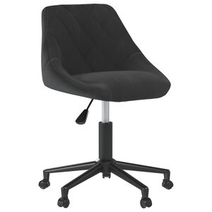vidaXL Sedia Girevole da Ufficio Nera in Velluto
