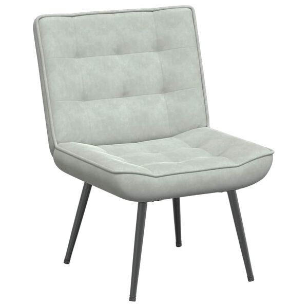 vidaXL Sedia Relax 64x74x84 cm Grigio Chiaro in Velluto