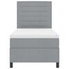 vidaXL Letto a molle con materasso Grigio chiaro 100 x 200 cm Tessuto