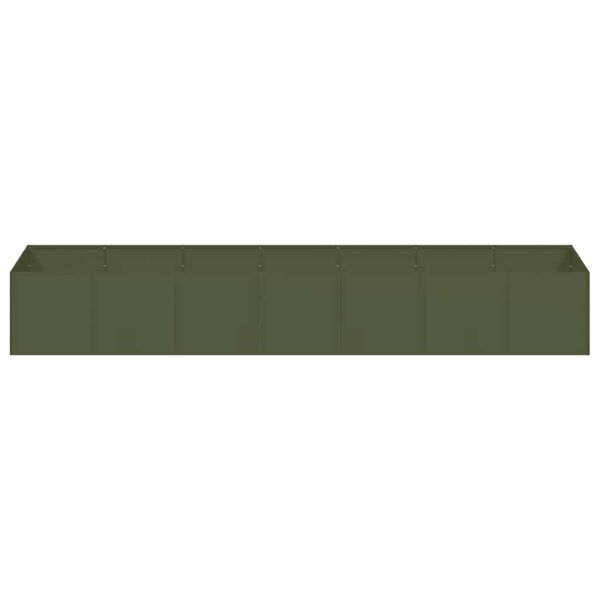 vidaXL Fioriera Verde Oliva 280x80x40 cm in Acciaio