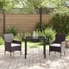 vidaXL Set da Pranzo per Giardino con cuscino 3 pcs Marrone polyrattan
