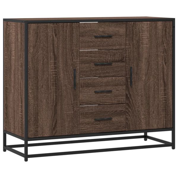 vidaXL Credenza Rovere Marrone 92x35x76 cm in Legno Multistrato