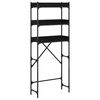 vidaXL Mensola per lavatrice Rovere Nero 67 x 25 x 163 cm