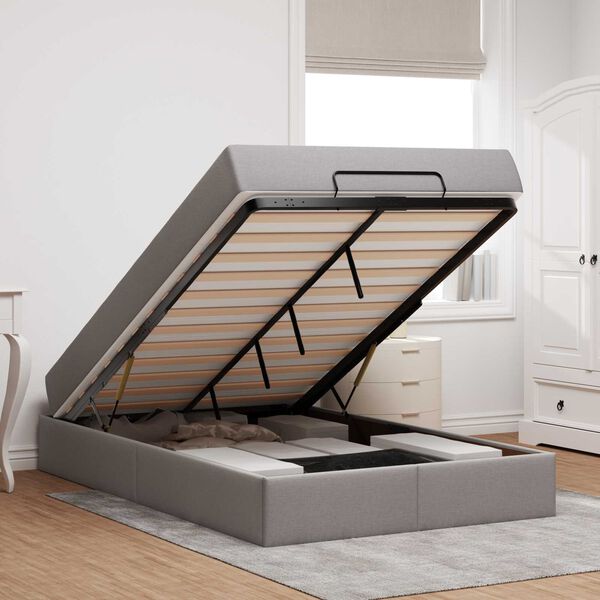 vidaXL Struttura letto con materasso con materasso 2 pcs Talpa Tessuto