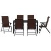 vidaXL Set da Pranzo per Giardino 7 pcs Marrone
