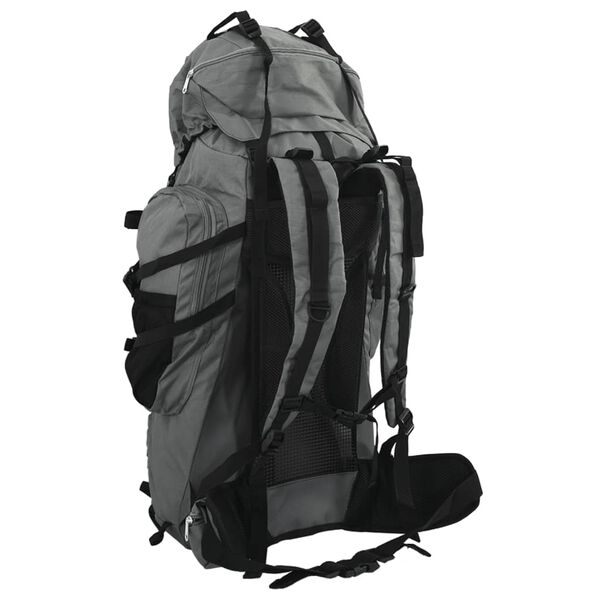 vidaXL Zaino da Trekking Grigio 100 L in Tessuto Oxford