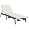 vidaXL Lettino Prendisole con Cuscino Marrone in Polyrattan