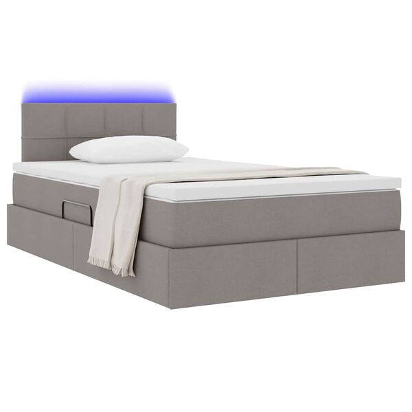 vidaXL Letto con contenitore e LED con led Talpa 120 x 190 cm Tessuto