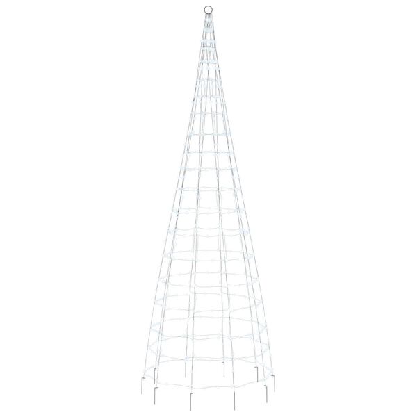 vidaXL Albero di Natale a LED su Pennone 550 LED Bianco Freddo 300 cm