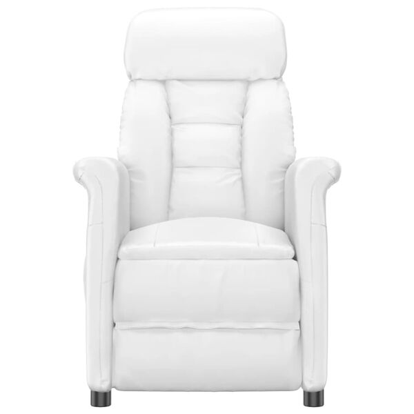 vidaXL Poltrona Massaggiante Bianca in Similpelle