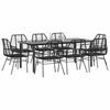 vidaXL Set da Pranzo da Giardino 9 pz Polyrattan Vetro