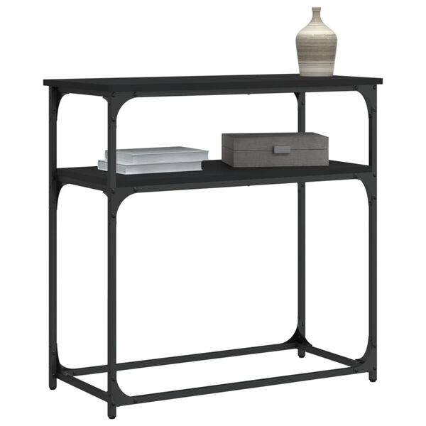 vidaXL Tavolino Consolle Nero 75x35,5x75 cm in Legno Multistrato