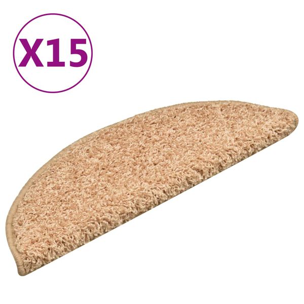 vidaXL Tappetini per scale 15 pz 56x17x3 cm Oro Semicircolari