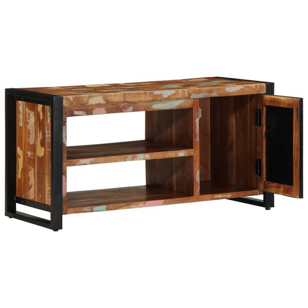 vidaXL Panchina per Scarpe Multicolore Legno massello di recupero