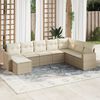 vidaXL Set Divano da Giardino 8 pz con Cuscini Beige in Polyrattan