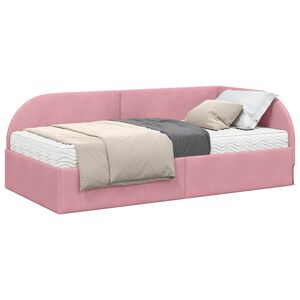 vidaXL Struttura Letto Angolare con Materasso 2 pz Rosa 80 x 200 cm