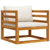 vidaXL Sedia da Giardino con Cuscino Crema in Legno Massello di Acacia