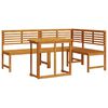 vidaXL Set Panchina da Giardino 3 pcs Marrone Legno di Acacia Massello