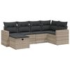 vidaXL Set Divano da Giardino 6pz con Cuscini Grigio Chiaro Polyrattan