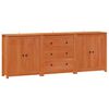 vidaXL Credenza 3 pz Marrone Cera 210 x 35 x 80 cm