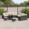 vidaXL Set Divano da Giardino 13 pcs Nero Poly Rattan