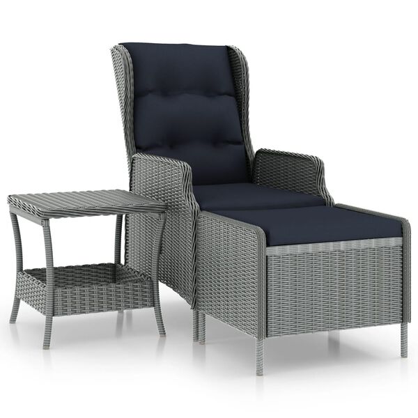 vidaXL Set Divani da Giardino 2pz con Cuscini Polyrattan Grigio Chiaro