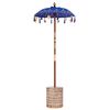 vidaXL Ombrello balinese con base Blu 95 x 95 x 260 cm