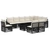 vidaXL Set Divano da Giardino 11 pz Nero e Bianco Crema polyrattan