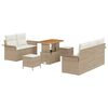vidaXL Set Divano da Giardino 8 pz Beige polyrattan