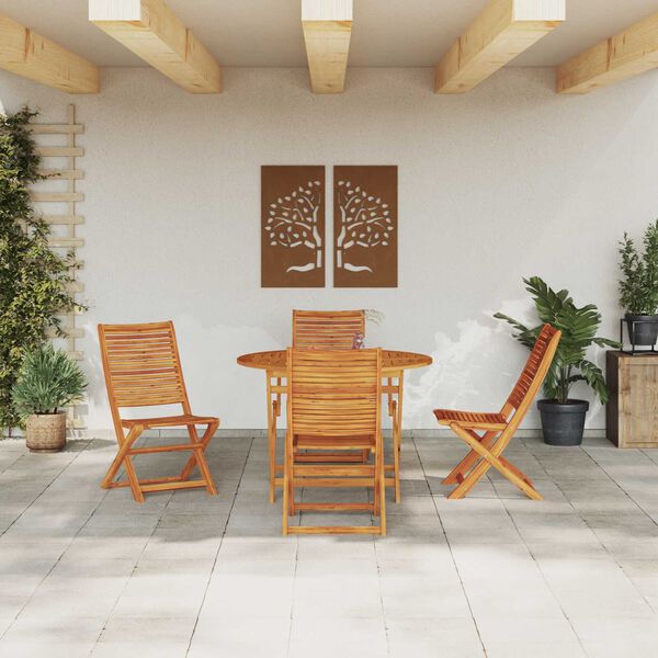 vidaXL Set da Pranzo per Giardino 5 pcs Marrone