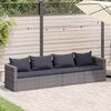 vidaXL Set Divani da Giardino 4 pz con Cuscini Grigio in Polyrattan