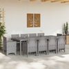 vidaXL Set da Pranzo per Giardino 11 pcs Grigio chiaro Rattan Polt
