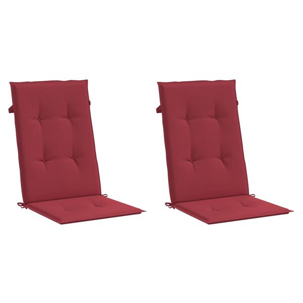 vidaXL Cuscini per Sedie 2 pz Rosso Vino 120x50x3 cm in Tessuto